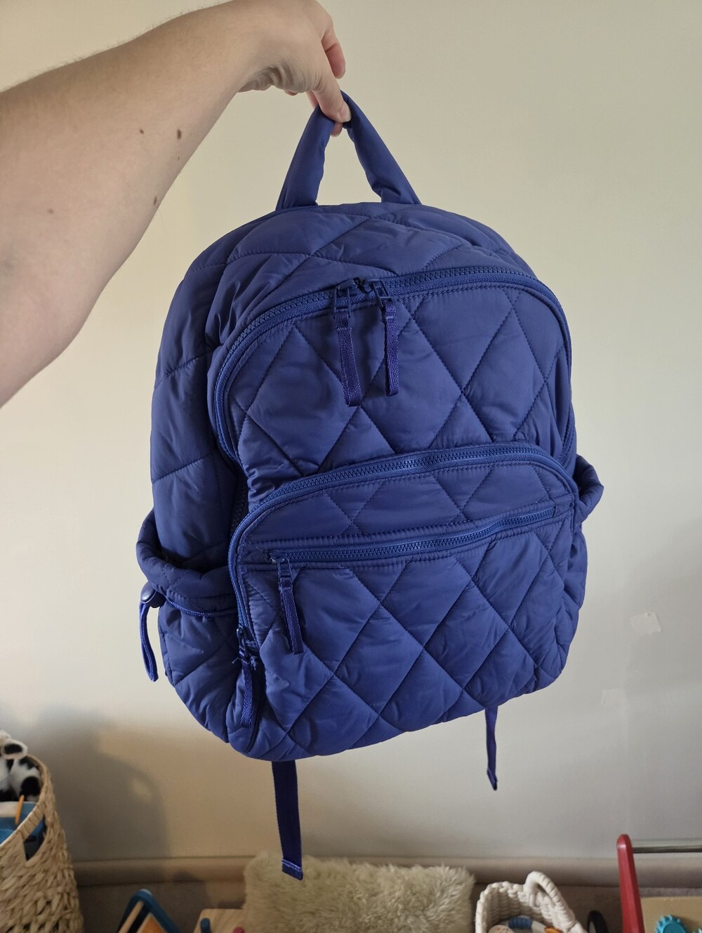 Vera Bradley Bancroft Backpack - Deep Ultramarine Quilted Back To School - Picture 3 of 12